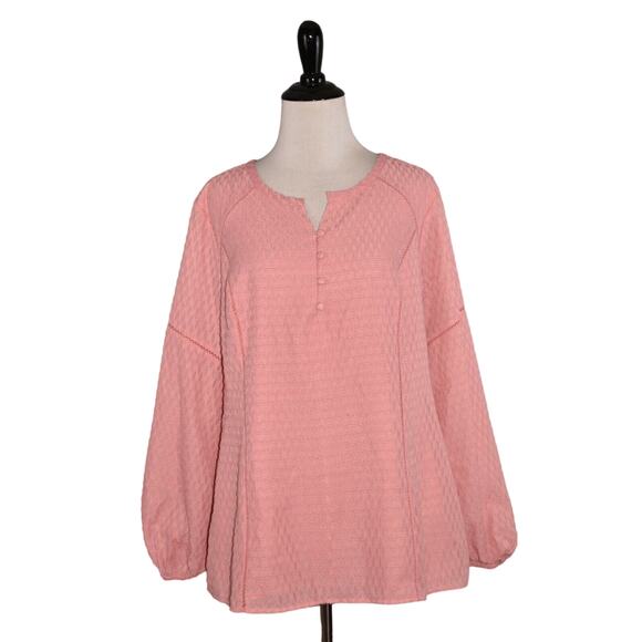 ISAAC MIZRAHI LIVE! NEW $74 Clip Dot‎ Blouse w/ Ladder Lace Detail Size 6 - Picture 1 of 3